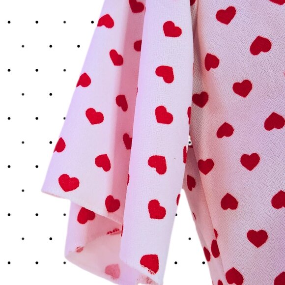 Pretty Little Things Ruffled white dress with red hearts SIZE 6 - Picture 5 of 10